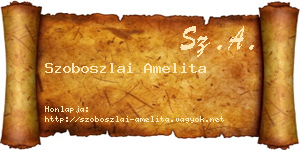 Szoboszlai Amelita névjegykártya